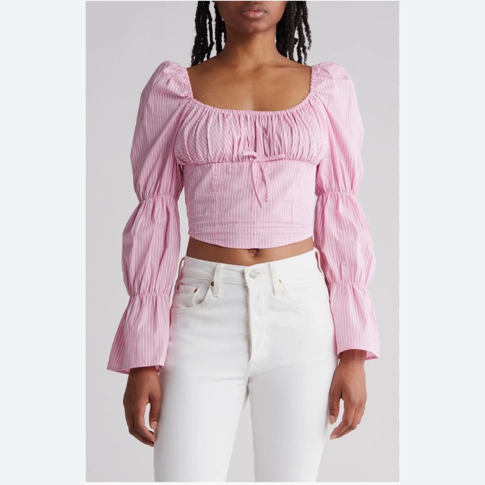 NWT Freshman Pink Striped Blouse